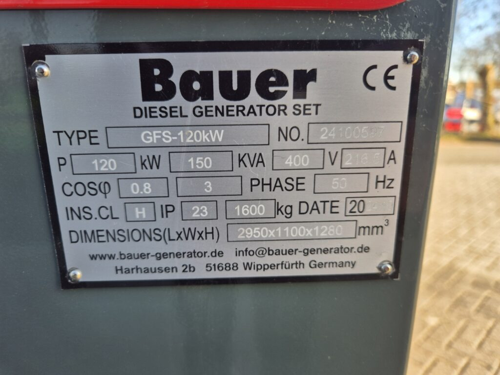 BAUER GFS-120 kW diesel generator - Генераторска поставка: слика 4 BAUER GFS-120 kW diesel generator - Генераторска поставка: слика 4