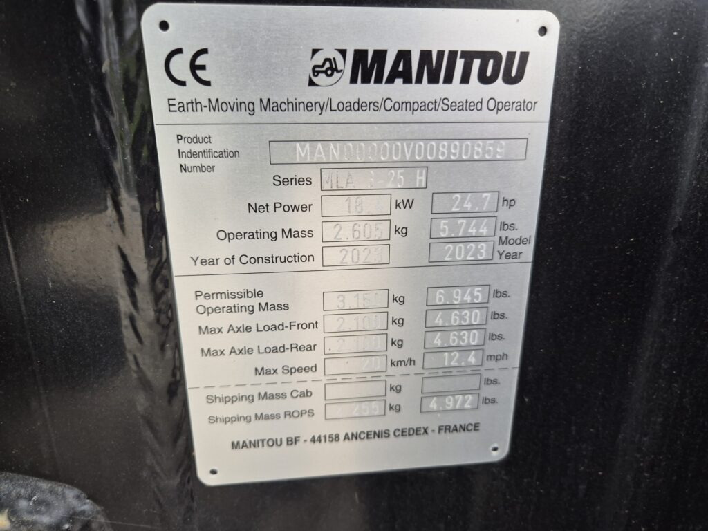 Земјоделски натоварувач MANITOU MLA 3-25H miniloader: слика 12 Земјоделски натоварувач MANITOU MLA 3-25H miniloader: слика 12