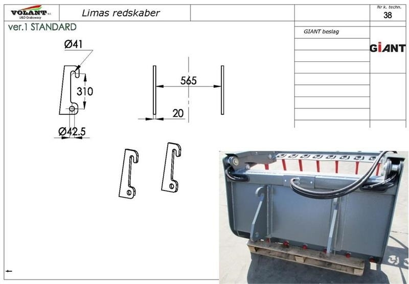 Limas Pallegfler 2500kg Med Giant beslag - Вилушка за Земјоделски натоварувач: слика 2 Limas Pallegfler 2500kg Med Giant beslag - Вилушка за Земјоделски натоварувач: слика 2