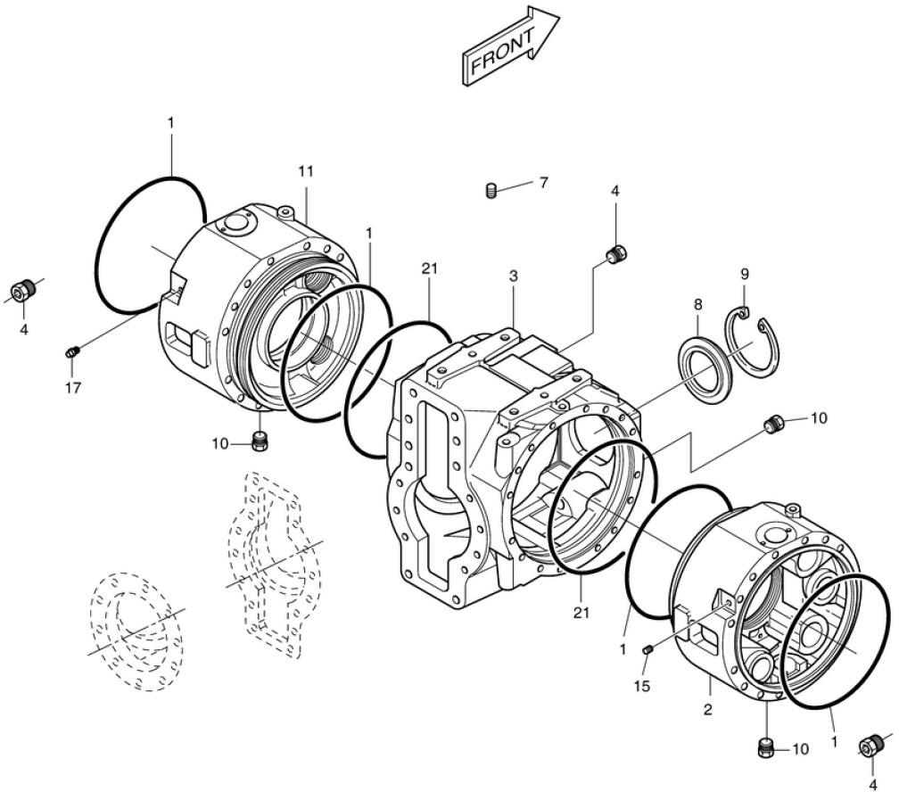 Doosan 190103-00047A - Предна оска за Градежна машина: слика 1 Doosan 190103-00047A - Предна оска за Градежна машина: слика 1