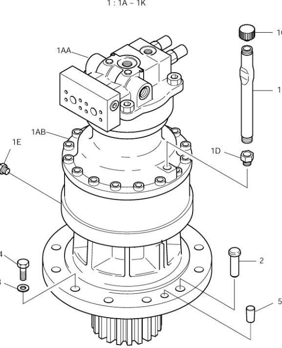 Doosan 401-00325B - 401-00289B - Ротационен редуктор за Градежна машина: слика 1 Doosan 401-00325B - 401-00289B - Ротационен редуктор за Градежна машина: слика 1
