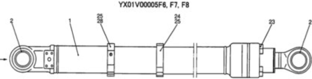 New Holland YX01V00005F7 - 87336534 - Хидрауличен цилиндар за Градежна машина: слика 3 New Holland YX01V00005F7 - 87336534 - Хидрауличен цилиндар за Градежна машина: слика 3