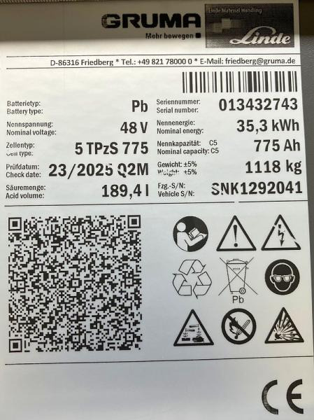 GRUMA 48 Volt 5 PzS 775 Ah - Батерија: слика 5 GRUMA 48 Volt 5 PzS 775 Ah - Батерија: слика 5