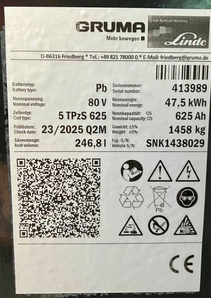 GRUMA 80 Volt 5 PzS 625 Ah - Батерија: слика 5 GRUMA 80 Volt 5 PzS 625 Ah - Батерија: слика 5