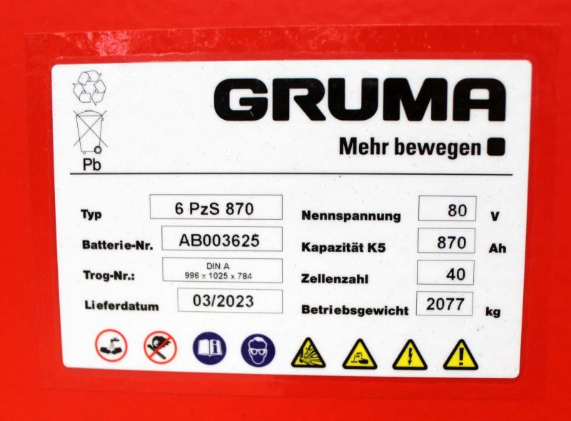 GRUMA 80 Volt 6 PzS 870 Ah - Батерија: слика 5 GRUMA 80 Volt 6 PzS 870 Ah - Батерија: слика 5