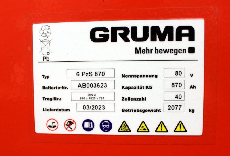 GRUMA 80 Volt 6 PzS 870 Ah - Батерија: слика 5 GRUMA 80 Volt 6 PzS 870 Ah - Батерија: слика 5