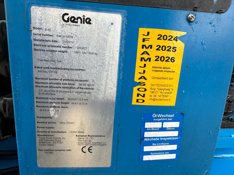 Genie S 45 Trax - Телескопска платформа: слика 5 Genie S 45 Trax - Телескопска платформа: слика 5