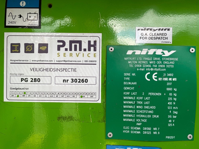Niftylift HR 21 HYBRID - Дигачка зглобна платформа: слика 3 Niftylift HR 21 HYBRID - Дигачка зглобна платформа: слика 3