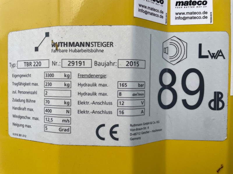 Ruthmann TBR 220 - Камион со подигачка кошница: слика 3 Ruthmann TBR 220 - Камион со подигачка кошница: слика 3