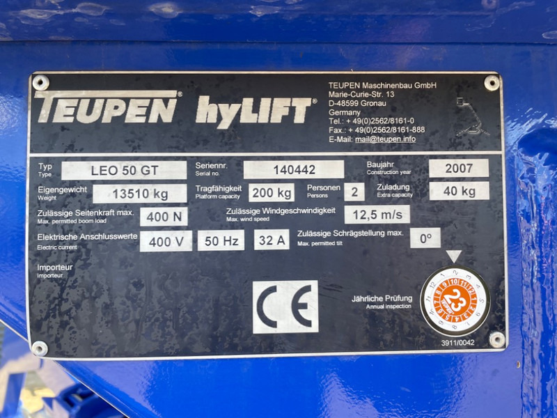 Teupen Leo 50 GT - Дигачка зглобна платформа, Пајак платформа: слика 3 Teupen Leo 50 GT - Дигачка зглобна платформа, Пајак платформа: слика 3