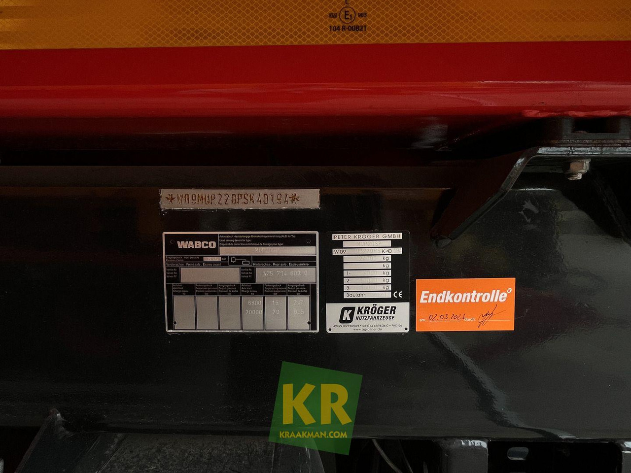 Kröger Overig - Земјоделска приколка за истурање/ Истурач: слика 5 Kröger Overig - Земјоделска приколка за истурање/ Истурач: слика 5