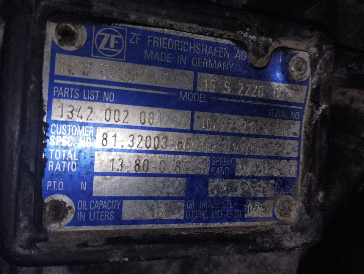 MAN Skrzynia Biegów TGA TGS ZF 16S2020 TO 16 S 2020 0.84 4x4 6x4 6x6 8x4 8x6 8x8 - Менувач и делови за Камион: слика 3 MAN Skrzynia Biegów TGA TGS ZF 16S2020 TO 16 S 2020 0.84 4x4 6x4 6x6 8x4 8x6 8x8 - Менувач и делови за Камион: слика 3