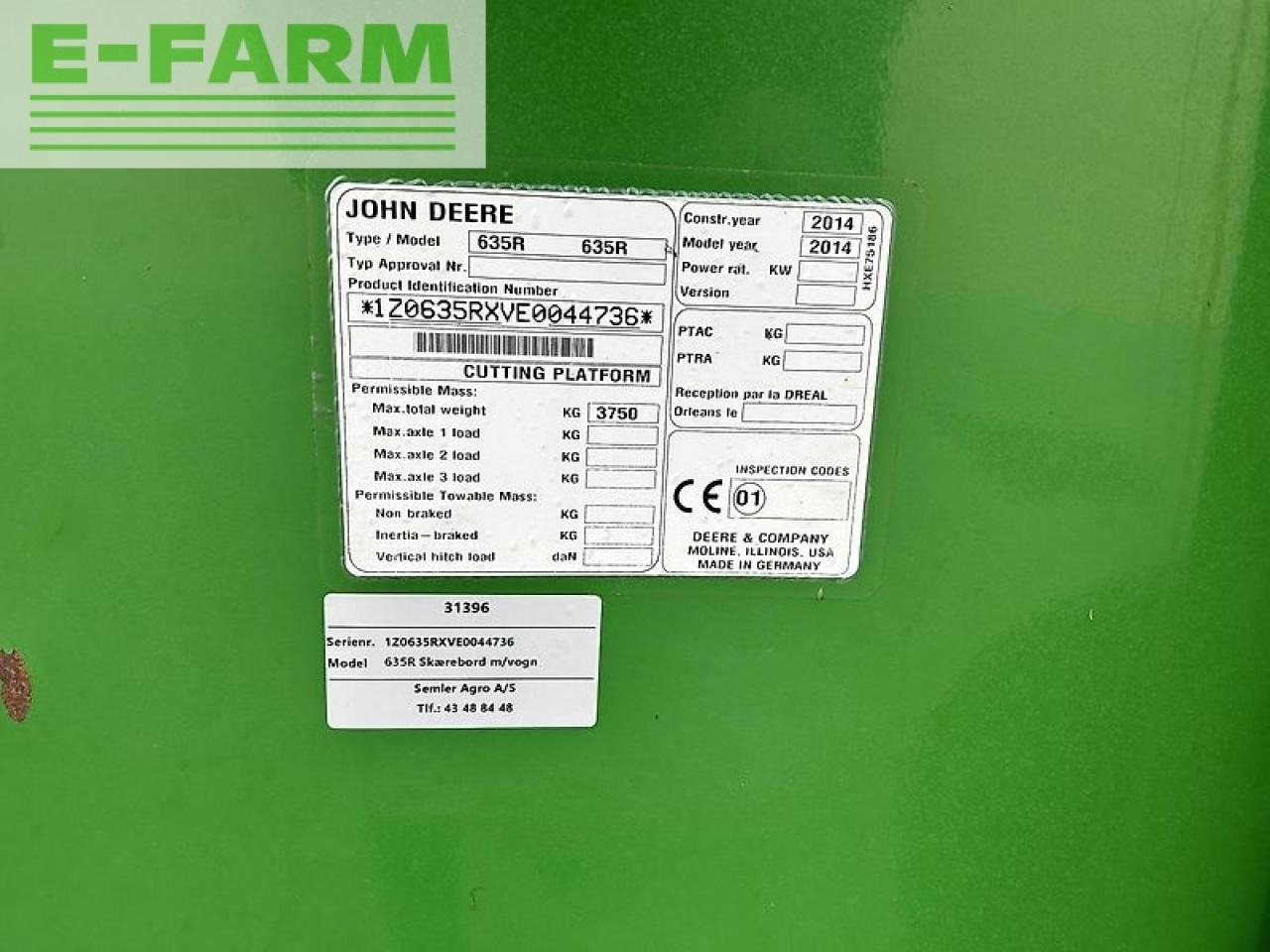 Додатни делови за жнеач на сточна храна John Deere 635r: слика 6