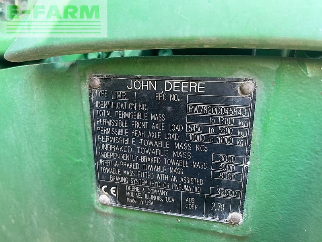 John Deere 7820 allrad traktor - Трактор: слика 2 John Deere 7820 allrad traktor - Трактор: слика 2