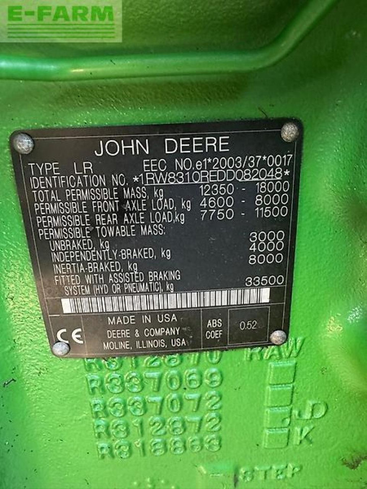John Deere 8310r - Трактор: слика 4 John Deere 8310r - Трактор: слика 4