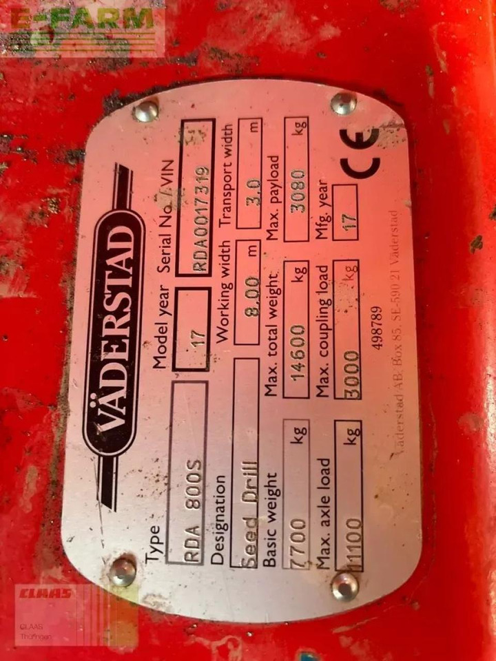 Väderstad rapid rda 800 s - Семенска дупчалка: слика 3 Väderstad rapid rda 800 s - Семенска дупчалка: слика 3