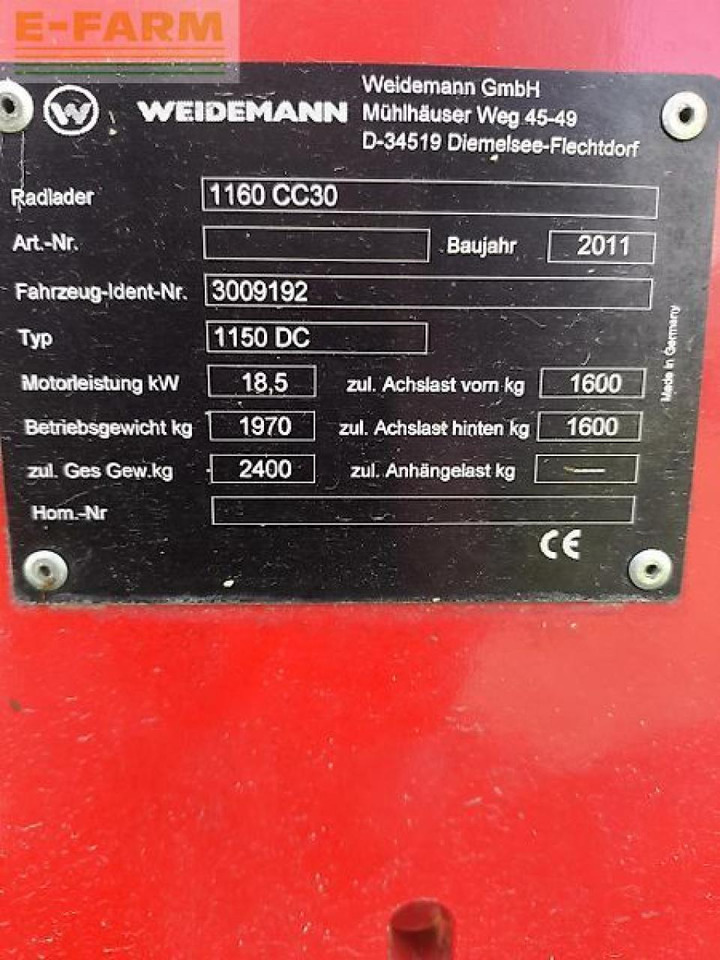 Weidemann 1160cc30 - Мини багер: слика 4 Weidemann 1160cc30 - Мини багер: слика 4