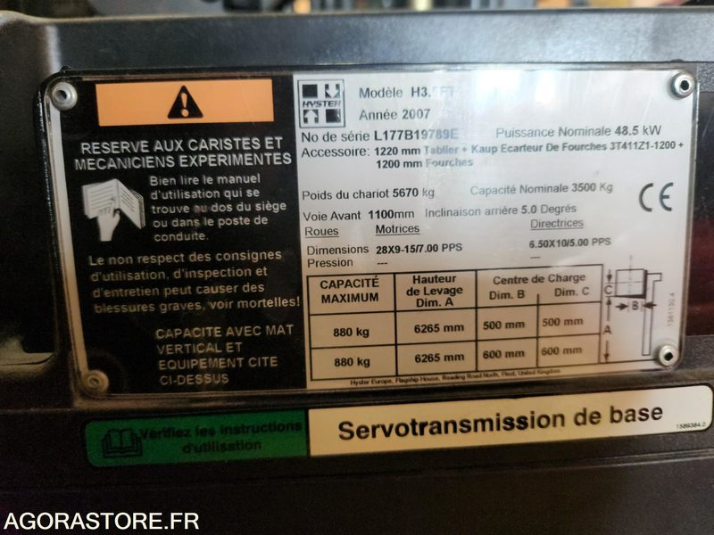 CHARIOT ELEVATEUR DIESEL 3T5 HYSTER H3.5FT - 2007 - 1033 heures - Дизел вилушкар: слика 2 CHARIOT ELEVATEUR DIESEL 3T5 HYSTER H3.5FT - 2007 - 1033 heures - Дизел вилушкар: слика 2