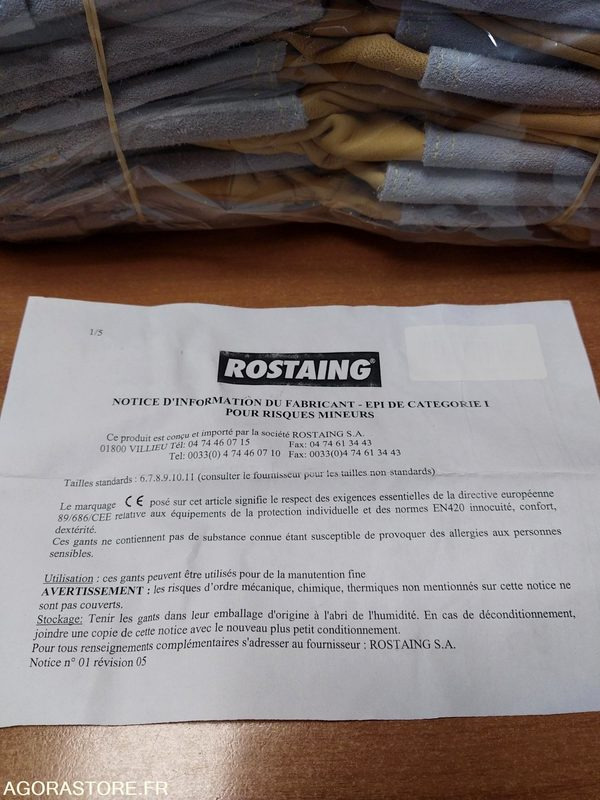 GANTS CUIR AVEC LONGUE MANCHETTE TAILLE 7 - LOT 70 PAIRES - Алат/ Опрема: слика 2 GANTS CUIR AVEC LONGUE MANCHETTE TAILLE 7 - LOT 70 PAIRES - Алат/ Опрема: слика 2