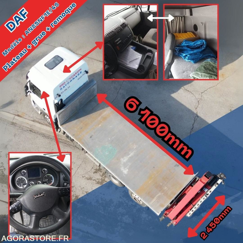 Camion DAF plateau avec grue HMF + Remorque Lecitrail - Камион: слика 3 Camion DAF plateau avec grue HMF + Remorque Lecitrail - Камион: слика 3