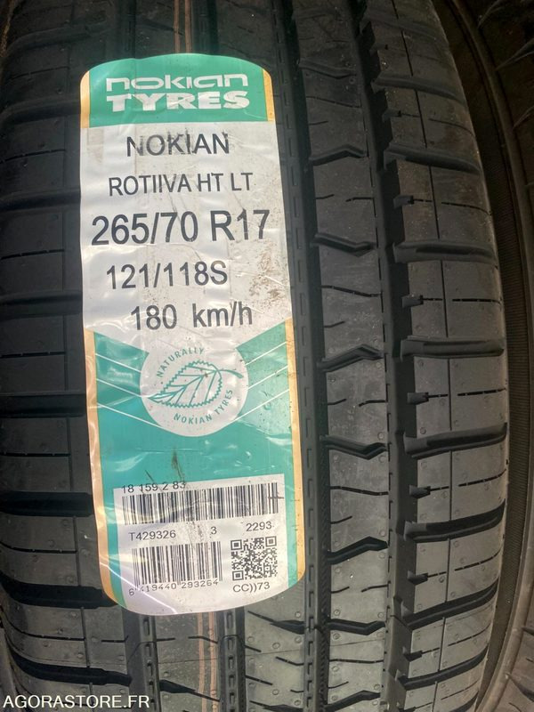 LOT DE 24 PNEUS NOKIAN ROTIIVA HT LT 265/70R17C 121/118S DOT 2016 (T429326) - Гума: слика 1 LOT DE 24 PNEUS NOKIAN ROTIIVA HT LT 265/70R17C 121/118S DOT 2016 (T429326) - Гума: слика 1