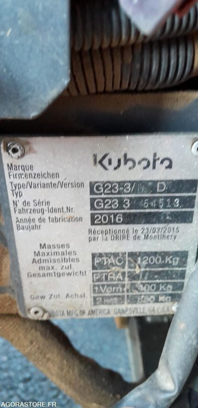 TONDEUSE AUTOPORTEE KUBOTA G23 - Градинарска косилка: слика 3 TONDEUSE AUTOPORTEE KUBOTA G23 - Градинарска косилка: слика 3