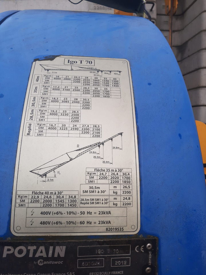 Potain IGO T70A - Самоиздигачки кран: слика 2 Potain IGO T70A - Самоиздигачки кран: слика 2