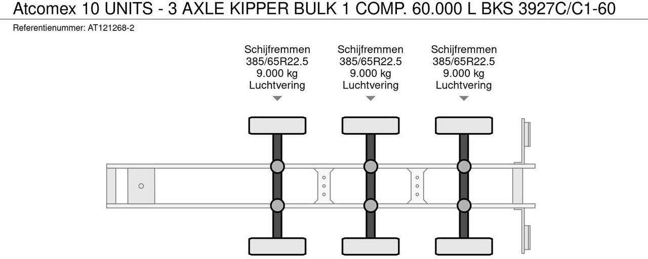 Atcomex 10 UNITS - 3 AXLE KIPPER BULK 1 COMP. 60 - Полуприколка силос: слика 5 Atcomex 10 UNITS - 3 AXLE KIPPER BULK 1 COMP. 60 - Полуприколка силос: слика 5
