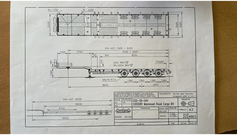 Полуприколка за низок утовар Nooteboom OSD-50-04V, 4 AXLE, 6,7 EXTENDABLE LAST 2 STEERING: слика 8