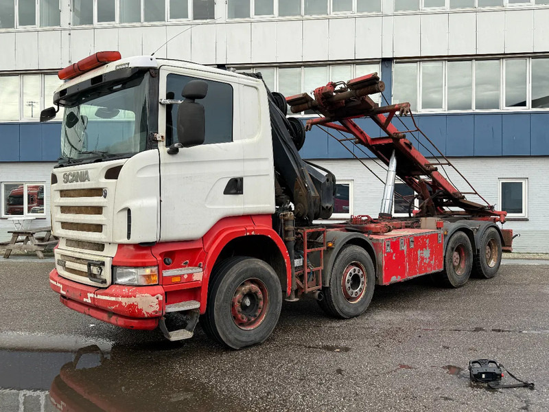 Scania R500 V8 8X4 + HIAB 220-5 + REMOTE + CABLELIFT - FULL STEEL SUSP. MANUAL GEAR. BIG AXLES - Камион со кабелски систем, Камион со кран: слика 4 Scania R500 V8 8X4 + HIAB 220-5 + REMOTE + CABLELIFT - FULL STEEL SUSP. MANUAL GEAR. BIG AXLES - Камион со кабелски систем, Камион со кран: слика 4