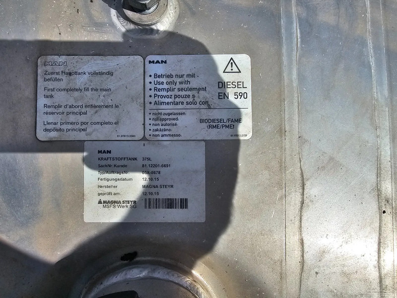 Резервоар за гориво за Камион MAN Brandstoftank 375L - TGX/TGS onderdeelnr. 81.12201-6691 Magna steyr: слика 12