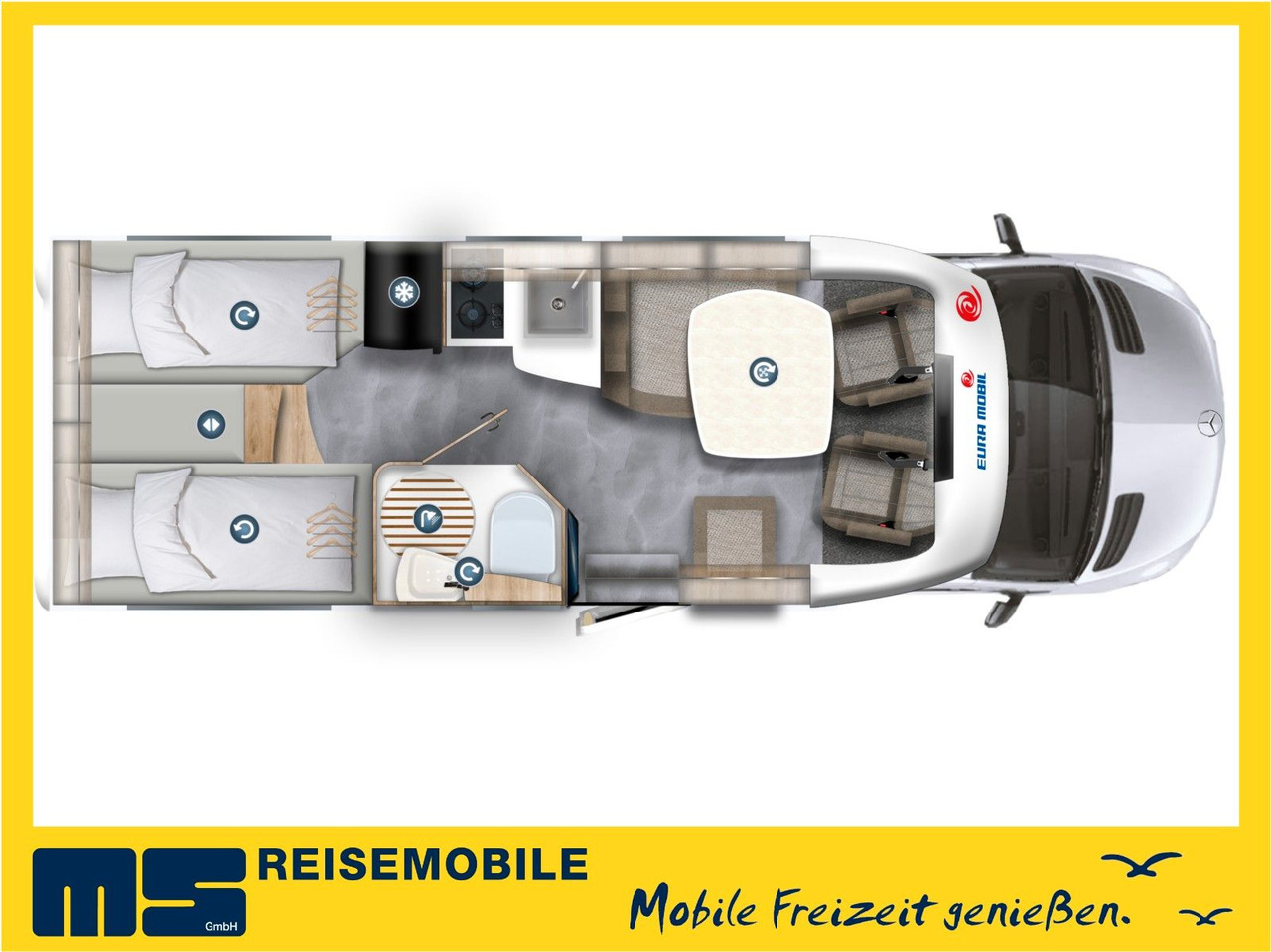 Eura Mobil PROFILA T 696 EB /MONDIAL S-P. 2025/EINZELBETTEN - Полуинтегриран кампер: слика 2 Eura Mobil PROFILA T 696 EB /MONDIAL S-P. 2025/EINZELBETTEN - Полуинтегриран кампер: слика 2