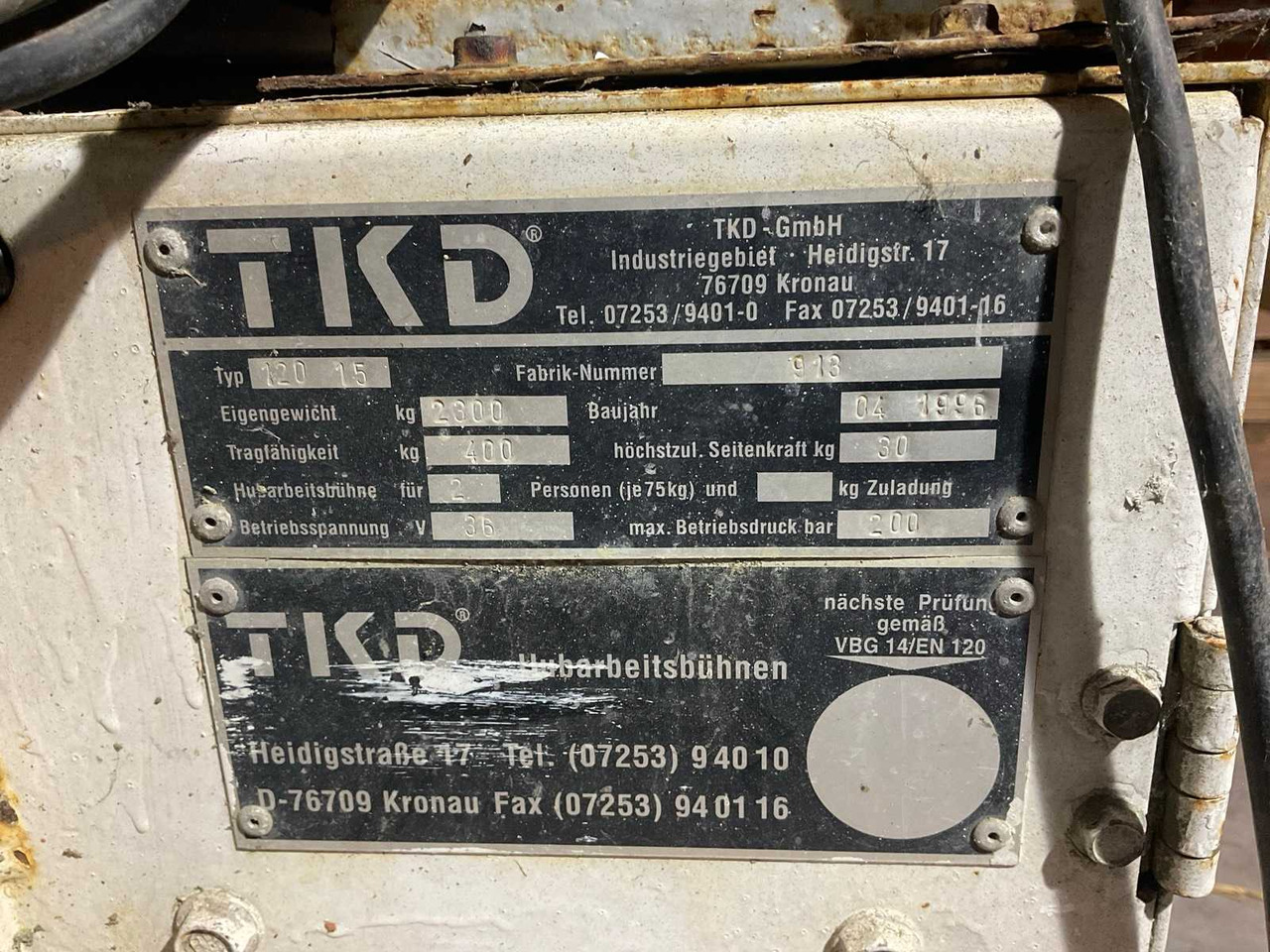 1996 TKD 120 15 AERIAL PLATFORM - Дигачка платформа: слика 5 1996 TKD 120 15 AERIAL PLATFORM - Дигачка платформа: слика 5