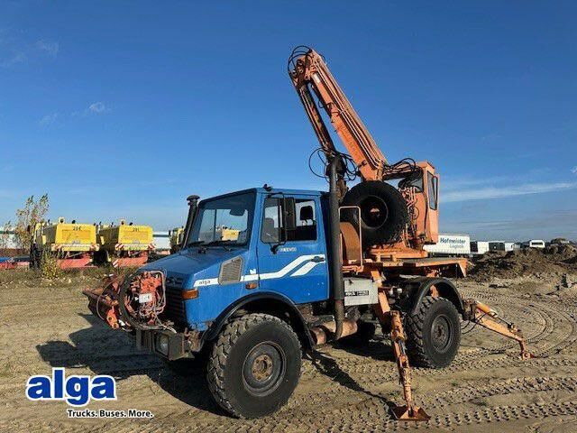 Unimog U 1450 4x4, Zug & Bergwinde, Kran, Greifer, AH - Градежна машина: слика 1 Unimog U 1450 4x4, Zug & Bergwinde, Kran, Greifer, AH - Градежна машина: слика 1