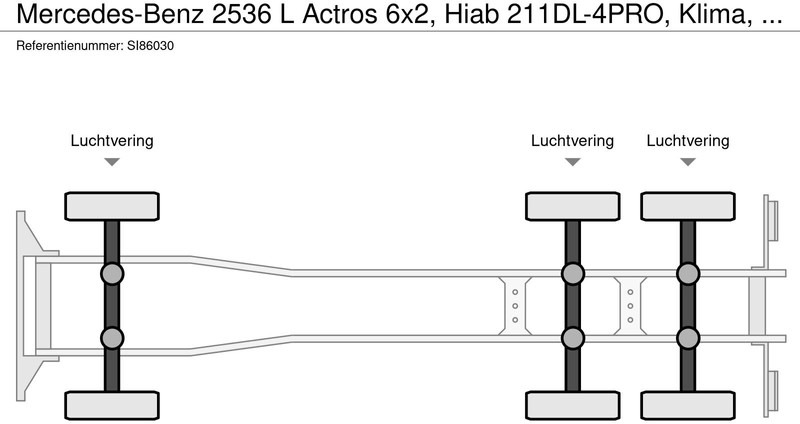 Mercedes-Benz 2536 L Actros 6x2, Hiab 211DL-4PRO, Klima, AHK - Камион со платформа: слика 2 Mercedes-Benz 2536 L Actros 6x2, Hiab 211DL-4PRO, Klima, AHK - Камион со платформа: слика 2