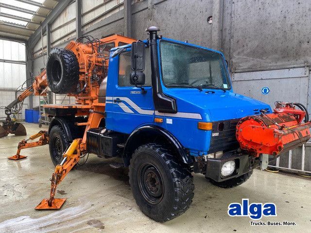Unimog U 1450 4x4, Kran, Seilwinde - Камион со кран, Камион со кран: слика 1 Unimog U 1450 4x4, Kran, Seilwinde - Камион со кран, Камион со кран: слика 1