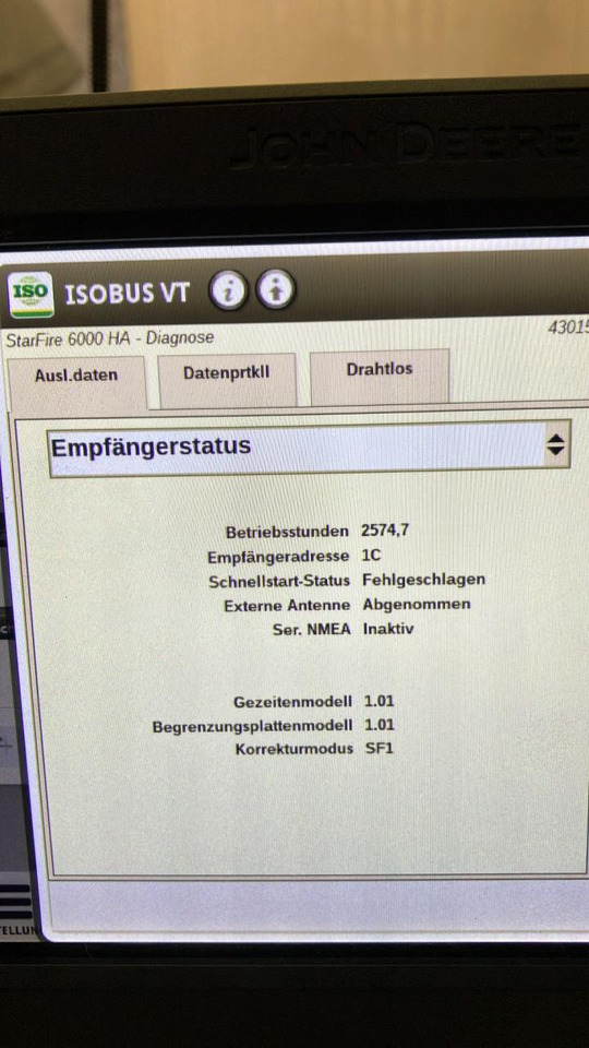 John Deere SF6000 - Систем за навигација за Земјоделска машина: слика 5 John Deere SF6000 - Систем за навигација за Земјоделска машина: слика 5