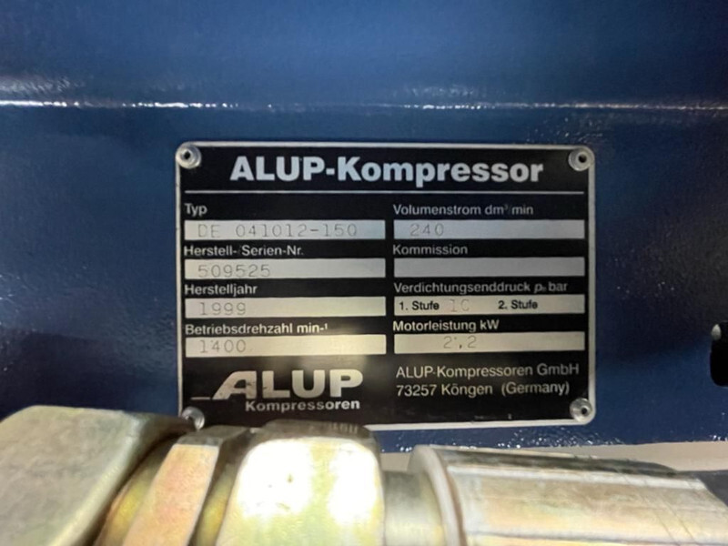 Alup 2.2 kW 240 L / min 10 Bar Elektrische Zuigercompressor op ketel - Компресор за воздух: слика 3 Alup 2.2 kW 240 L / min 10 Bar Elektrische Zuigercompressor op ketel - Компресор за воздух: слика 3