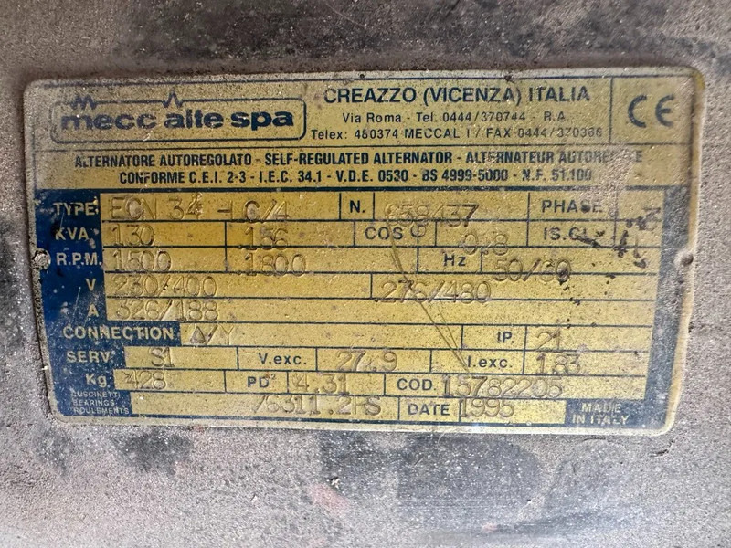Генераторска поставка Atlas-Copco QAS 130 Perkins Mecc Alte Spa 130 kVA Silent generatorset: слика 13