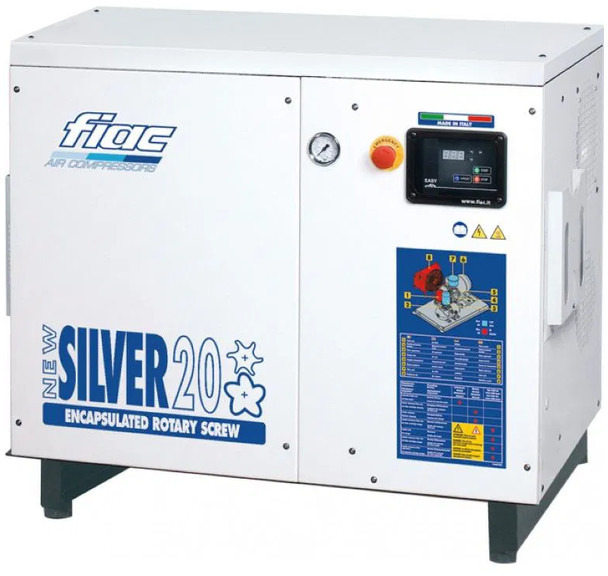 Fiac New Silver 20 Silent 15 kW 1900 L / min 10 Bar Elektrische Schroefcompressor - Компресор за воздух: слика 1 Fiac New Silver 20 Silent 15 kW 1900 L / min 10 Bar Elektrische Schroefcompressor - Компресор за воздух: слика 1
