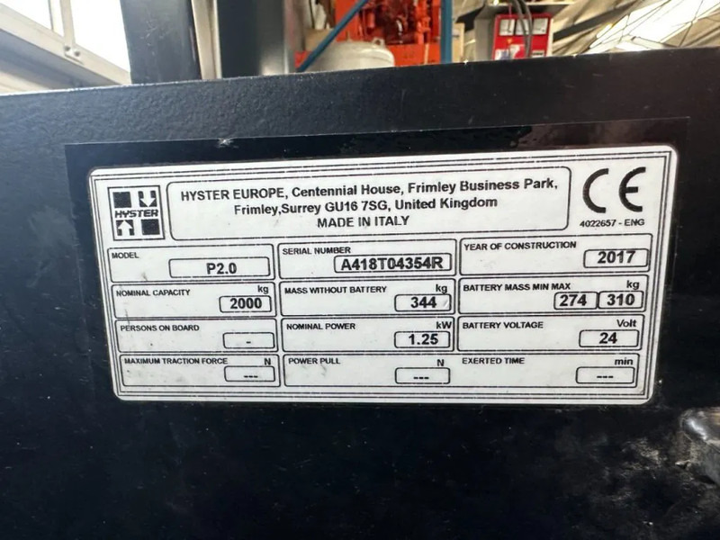 Hyster P2.0 Palletwagen 2 ton Elektra Pallettruck - Вилушкар за палети: слика 4 Hyster P2.0 Palletwagen 2 ton Elektra Pallettruck - Вилушкар за палети: слика 4