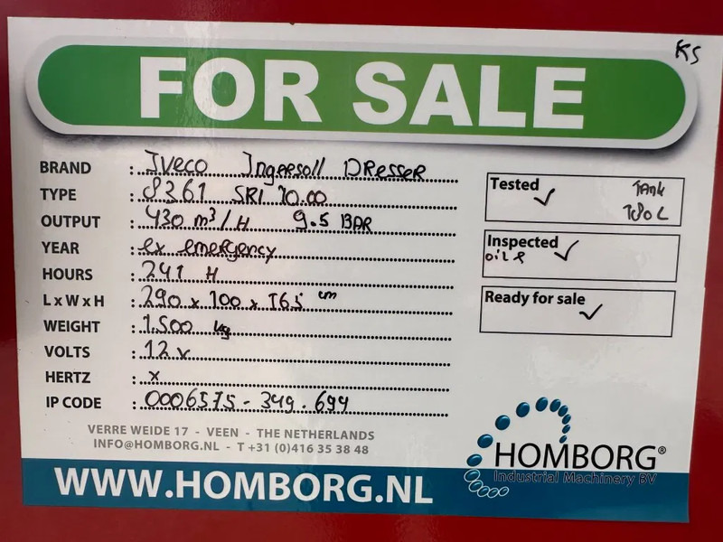 Пумпа за вода Iveco 8361 SRI 10.00 Ingersoll Dresser Waterpomp as New ! 430 m3 / h 9.5 Bar: слика 15 Пумпа за вода Iveco 8361 SRI 10.00 Ingersoll Dresser Waterpomp as New ! 430 m3 / h 9.5 Bar: слика 15