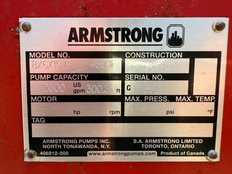 John Deere 6068 HF 120 Armstrong 452 m3 / h Diesel Waterpomp brandschade - Пумпа за вода: слика 4 John Deere 6068 HF 120 Armstrong 452 m3 / h Diesel Waterpomp brandschade - Пумпа за вода: слика 4