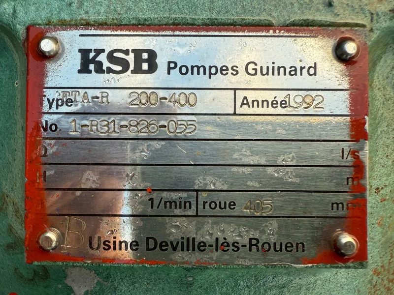 KSB KSB ETA-R 200-400 Waterpomp 515 m3 / h 157 hours - Пумпа за вода: слика 5 KSB KSB ETA-R 200-400 Waterpomp 515 m3 / h 157 hours - Пумпа за вода: слика 5