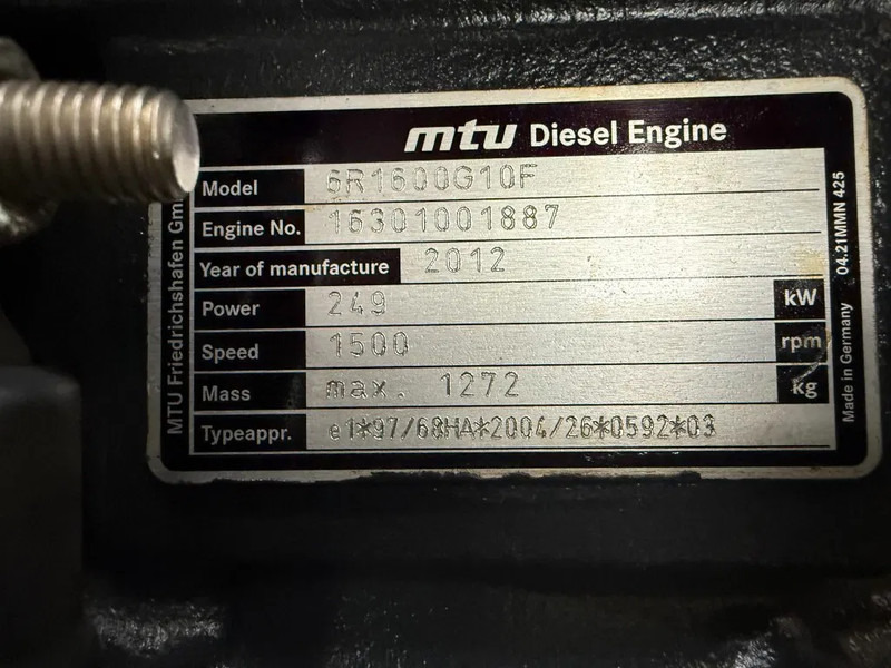 MTU 6R1600 G10F Himoinsa Mecc Alte Spa 315 kVA Silent generatorset Stage 3A - Генераторска поставка: слика 5 MTU 6R1600 G10F Himoinsa Mecc Alte Spa 315 kVA Silent generatorset Stage 3A - Генераторска поставка: слика 5