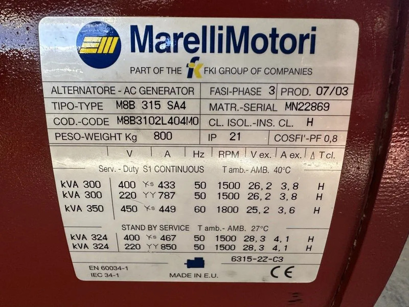 Marelli M8B 315 SA4 Alternator 300 kVA generatordeel SAE 1 / 14 - Генераторска поставка: слика 3 Marelli M8B 315 SA4 Alternator 300 kVA generatordeel SAE 1 / 14 - Генераторска поставка: слика 3