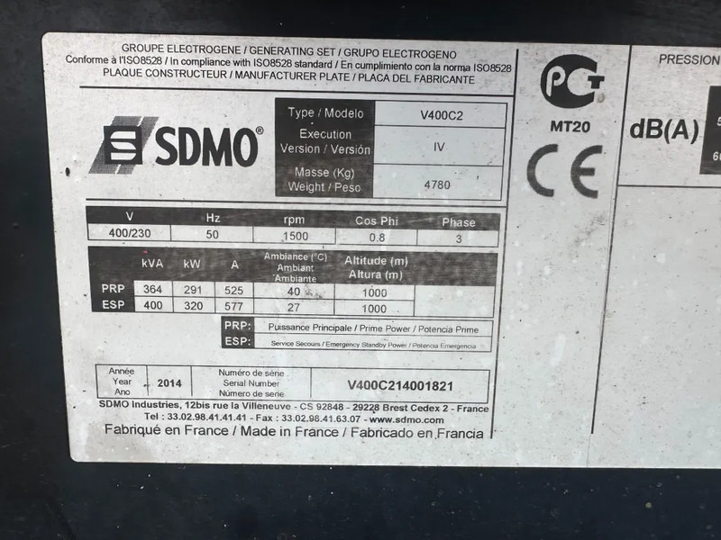 SDMO V400C2 Volvo Penta 440 kVA Silent generatorset - Генераторска поставка: слика 3 SDMO V400C2 Volvo Penta 440 kVA Silent generatorset - Генераторска поставка: слика 3
