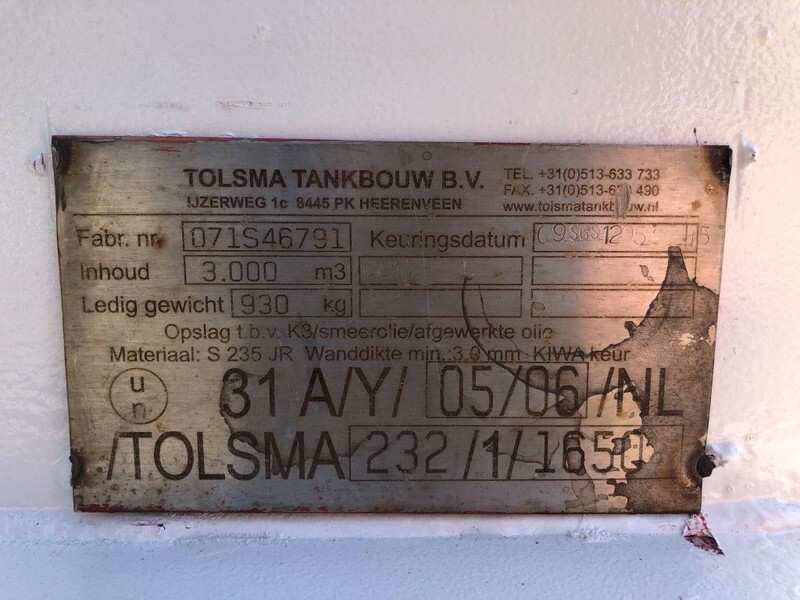 Tolsma Kiwa IBC 3000 liter dieseltank met keuring ! - Резервоар за складирање: слика 3 Tolsma Kiwa IBC 3000 liter dieseltank met keuring ! - Резервоар за складирање: слика 3