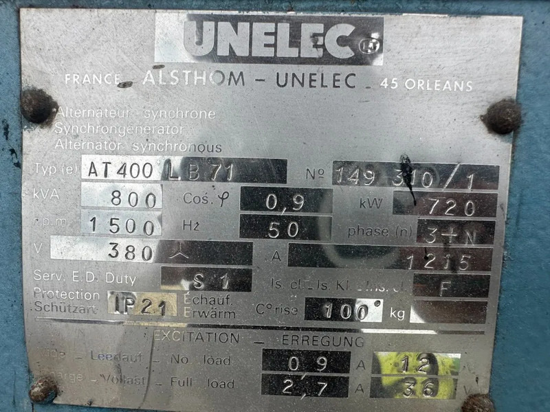 UNELEC 800 kVA generatordeel Alternator Unelec Ex Emergency Dubbel gelagerd Double Bearing - Генераторска поставка: слика 3 UNELEC 800 kVA generatordeel Alternator Unelec Ex Emergency Dubbel gelagerd Double Bearing - Генераторска поставка: слика 3