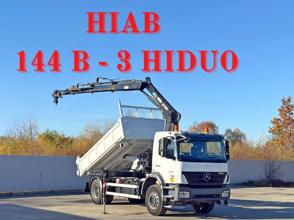 Mercedes-Benz AXOR 1833 * HIAB 144 B - 3 HIDUO + FUNK * TOP - Кипер, Камион со кран: слика 1 Mercedes-Benz AXOR 1833 * HIAB 144 B - 3 HIDUO + FUNK * TOP - Кипер, Камион со кран: слика 1